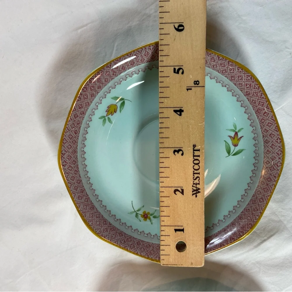 Adams Calyx Ware‎ Lowestoft Ironstone 7 tea saucers Vintage
